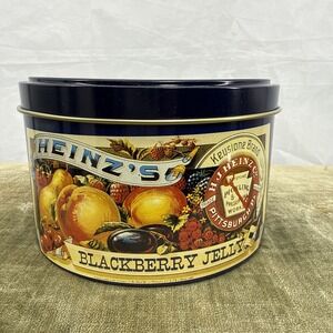 Vintage 1983 Heinz Blackberry Jelly Round Tin Pittsburgh PA Keystone‎